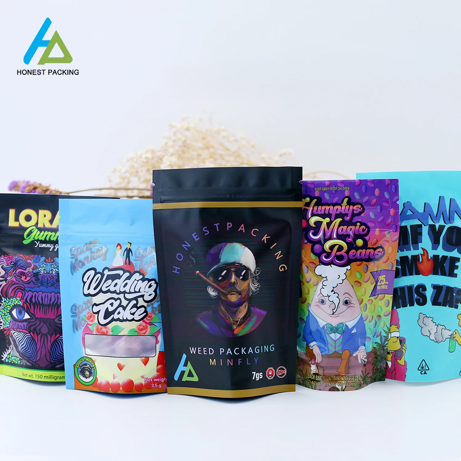 Cannabis pouches Weed bag Marijuana baggies Honest